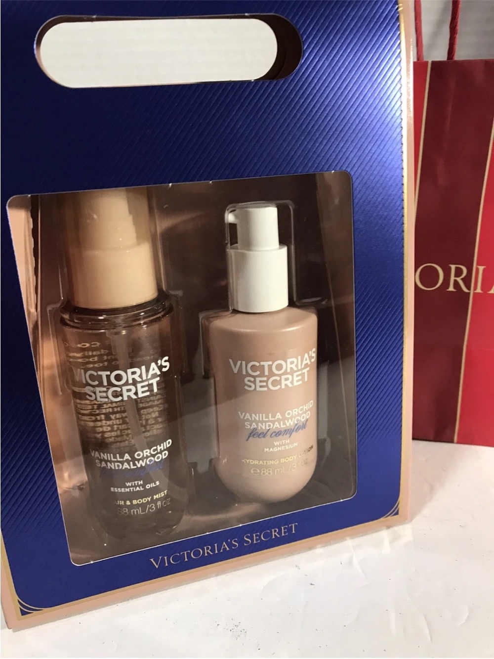 Victoria's Secret Vanilla Orchid & Sandalwood Set - Beige and Clear